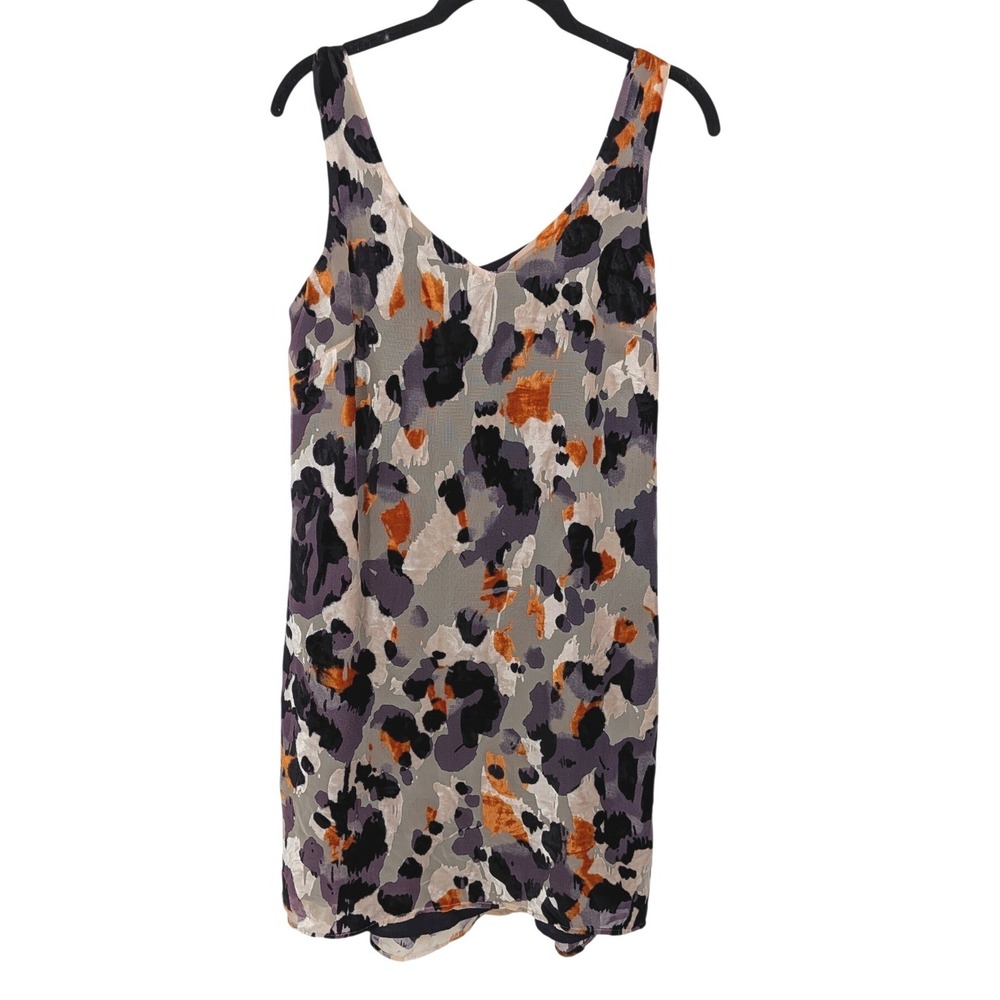 Cabi Dress Women Small Multicolor Abstract Velvet Burnout Sleeveless V-Neck 3514
